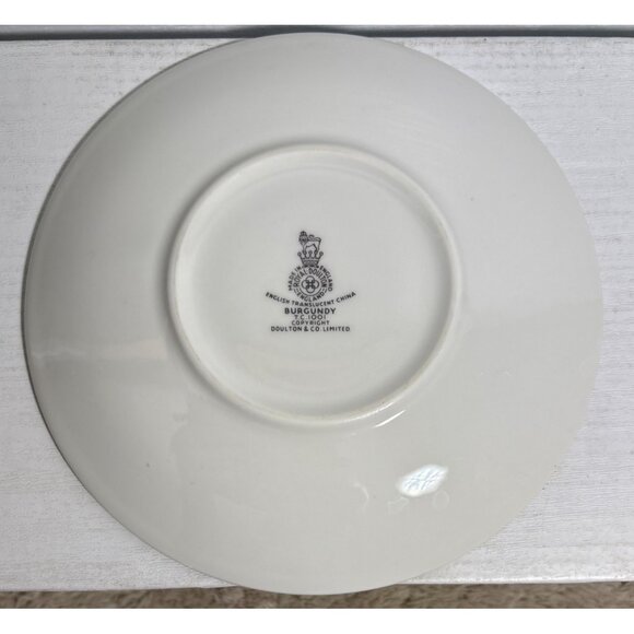 Royal Doulton Burgundy Cups & Saucers TC1001 Translucent China 3 Cups 4 Saucers - Picture 10 of 12